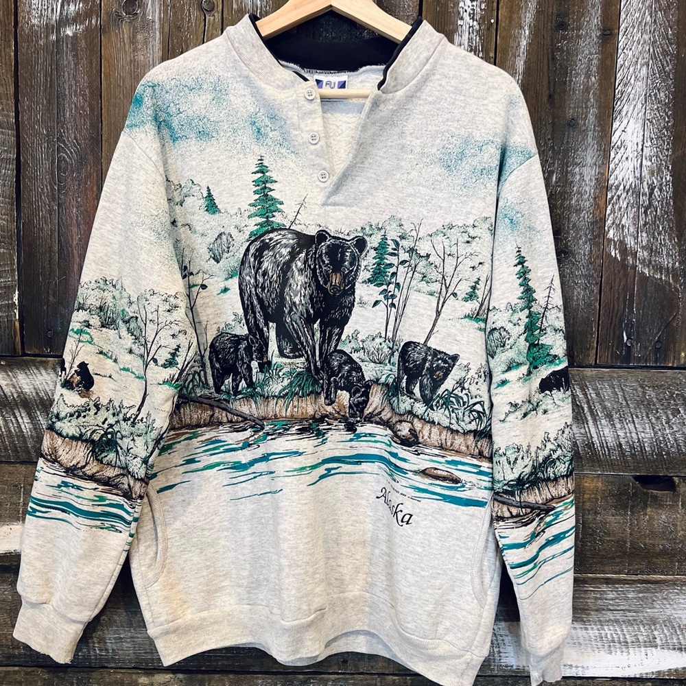 Black Bear All Over Print Sweatshirt